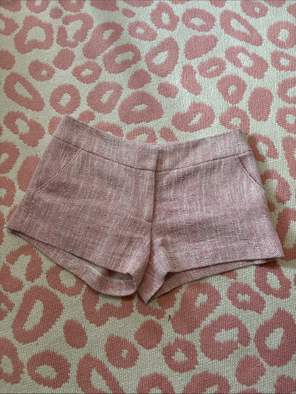 Michelle Farmer High-Waist Pink Woven Tailored Shorts